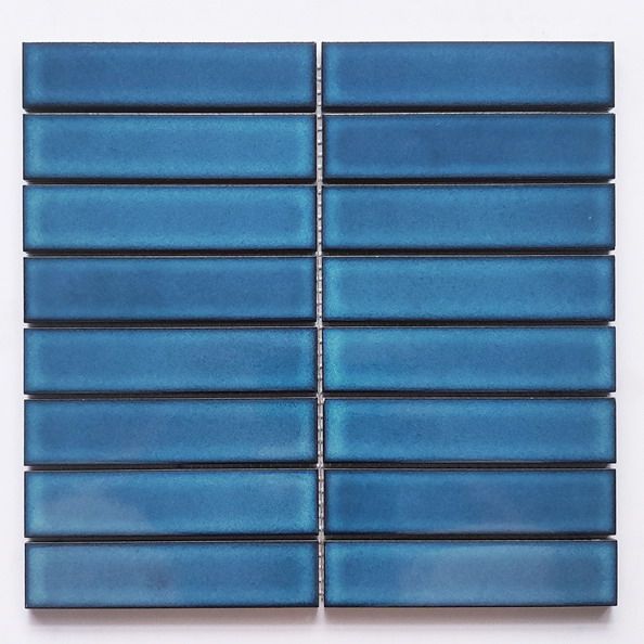 dark blue modern strip ceramic mosaic tile