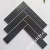 black herringbone ceramic mosaic tile