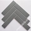 grey herringbone ceramic mosaic tile