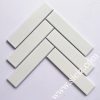 white herringbone ceramic mosaic tile