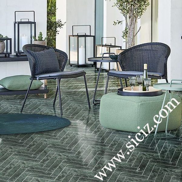 indian green marble herringbone mosaic tile