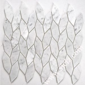 leaf shaped marble mosaic tile