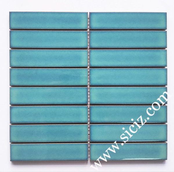 light blue modern strip ceramic mosaic tile