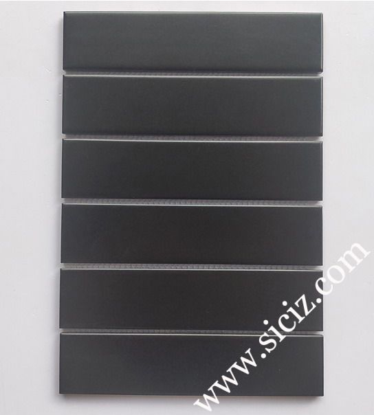 long strip black ceramic mosaic tile