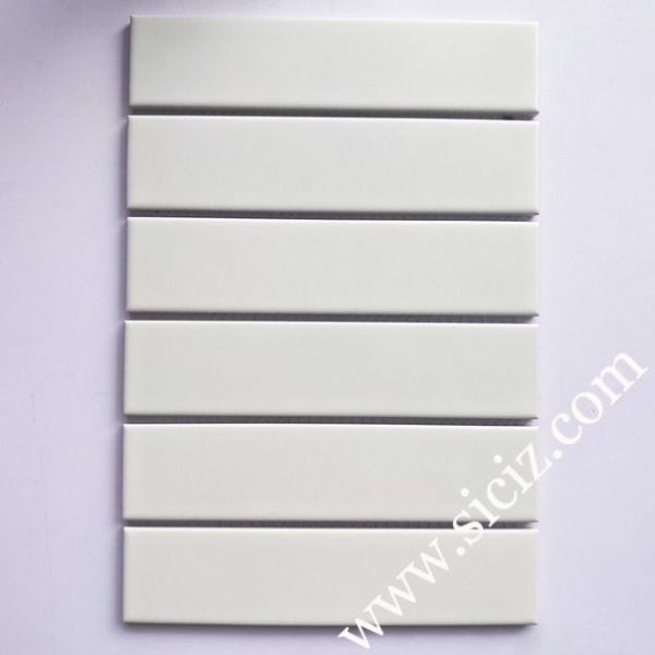 long strip white ceramic mosaic tile