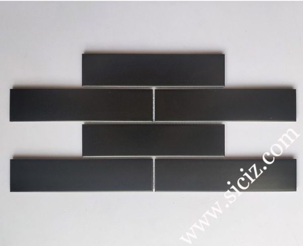 black long strip subway ceramic mosaic tile