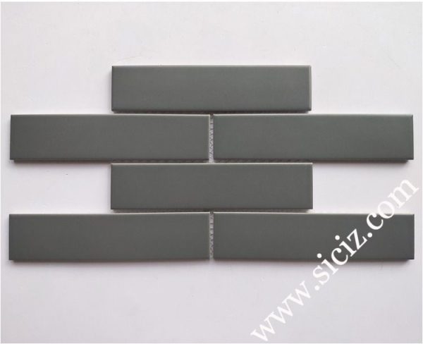 dark grey long strip subway ceramic mosaic tile