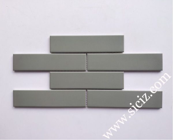 light grey long strip subway ceramic mosaic tile