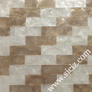 white golden mixed rectangular capiz shell tile