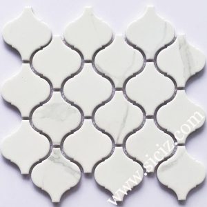 white lantern shaped ceramic mosaic tile