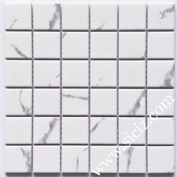 white square ceramic mosaic tile