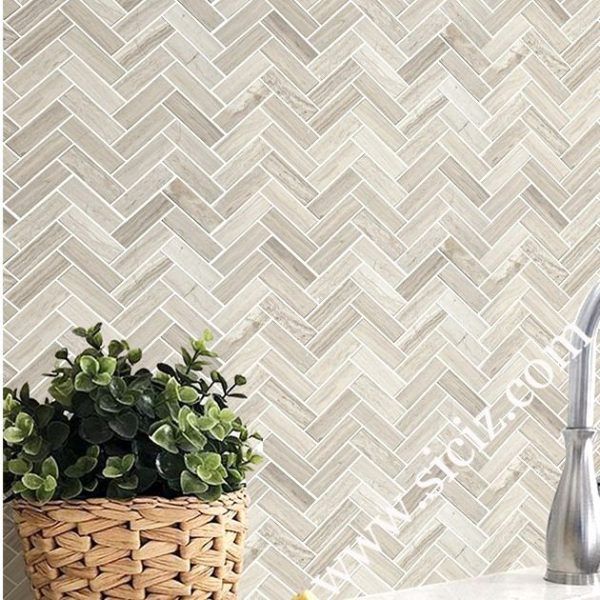 wood grey herringbone mosaic tile