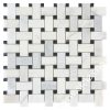 black white basket wave marble mosaic tile