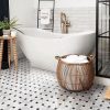 Black White Basket-Weave Marble Mosaic Tile