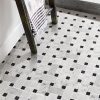 Black White Basket-Weave Marble Mosaic Tile