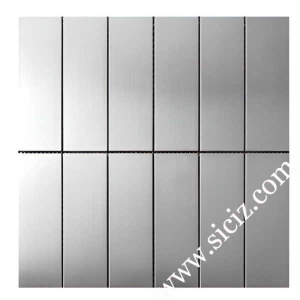 brushed rectangular stainless steel mosaic tile