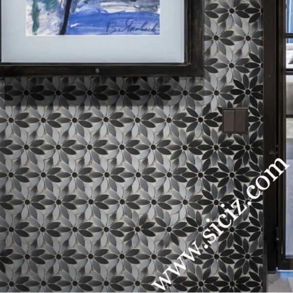 floral stainless steel mosaic black color