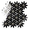 shiny black floral stainless steel mosaic tile