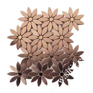 floral stainless steel mosaic tile rosy