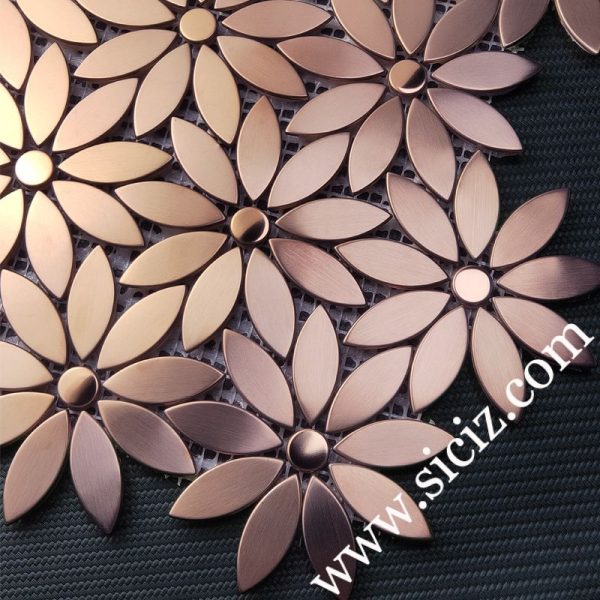 floral stainless steel mosaic tile