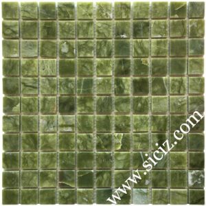 green onyx square mosaic tile