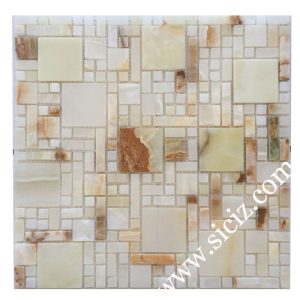 piastrelle di mosaico con motivi di onice naturale