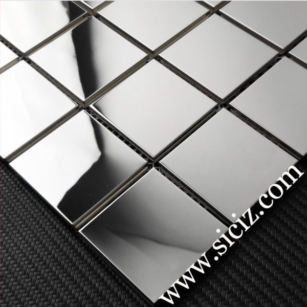 square stainless steel mosaic tile 48x48 mm