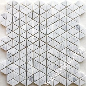 triangle bianco carrara marble mosaic tile