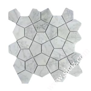 White Crazy Cut Pentagonal Marble Mosaic Tile