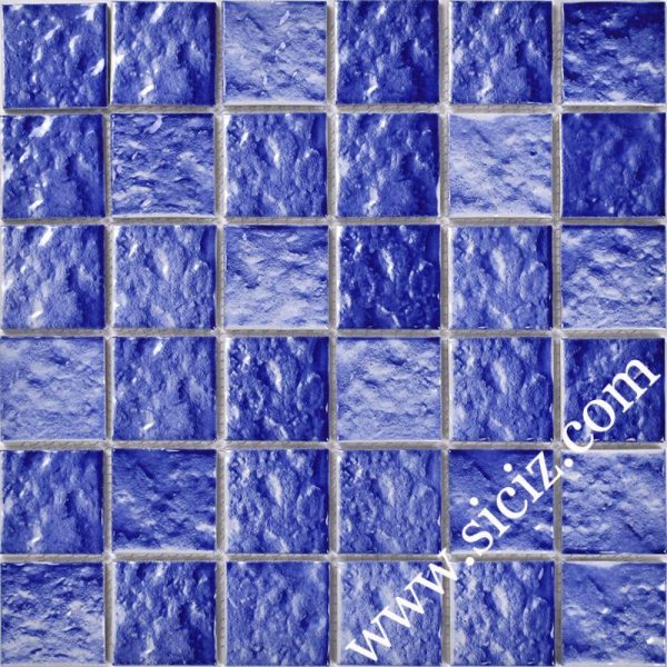 blue swimming pool mosaic tile