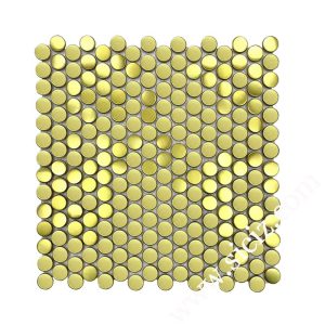 golden round stainless steel mosaic tile