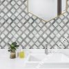 patterned diamond marble mosaic tile