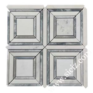 patterned square marble mosaic tile