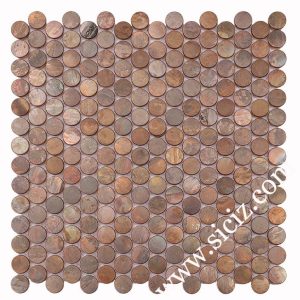 penny round bronze mosaic tile